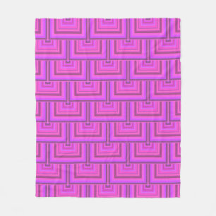 Pink stripes square scales pattern fleece blanket