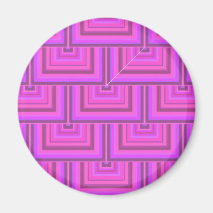 Pink stripes square scales pattern magnet