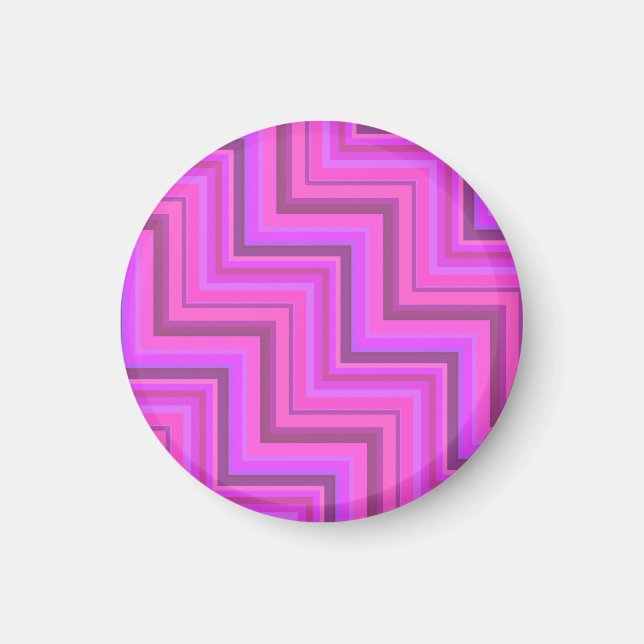 Pink stripes stairs pattern magnet (Front)