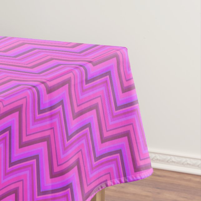 Pink stripes stairs pattern tablecloth (In Situ)