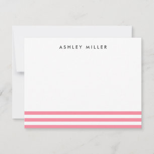 Pink Stripes Stationery Personalised Invite Card