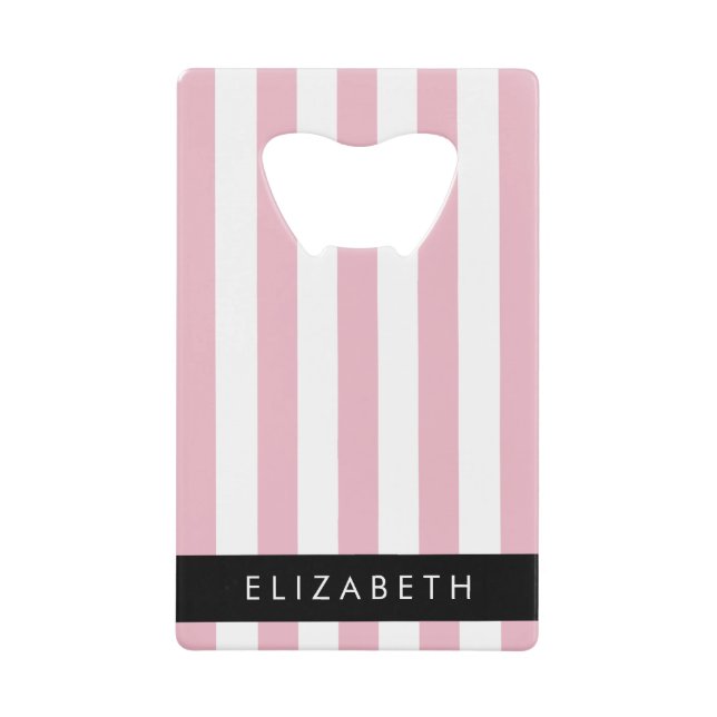 Pink Stripes, Striped Pattern, Lines, Your Name (Front)