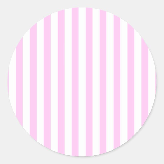 Pink Stripes, Stripes, Striped Pattern, Lines Classic Round Sticker (Front)