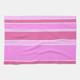 Pink stripes tea towel
