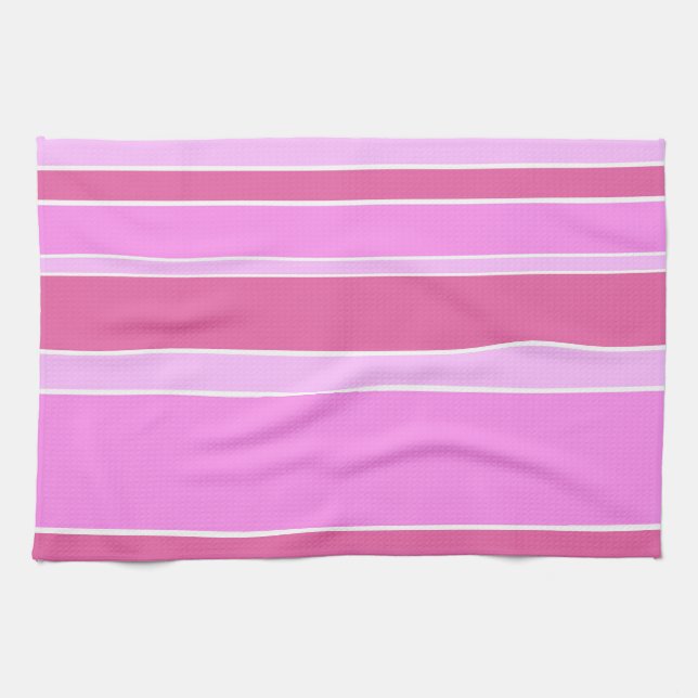 Pink stripes tea towel (Horizontal)
