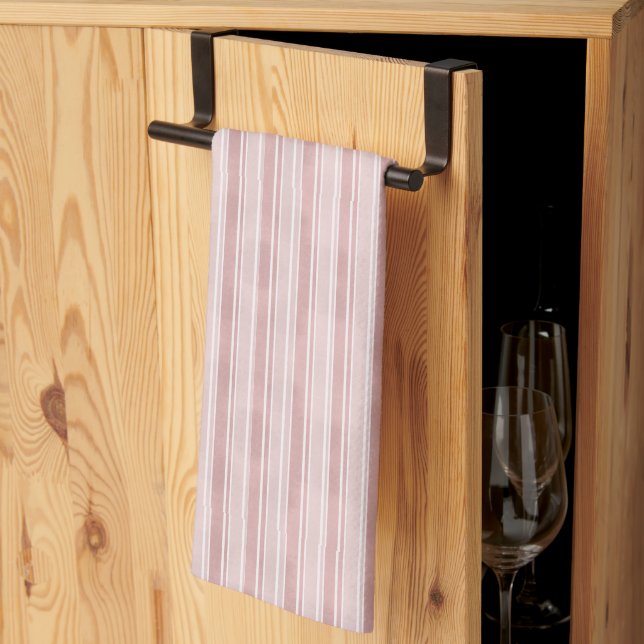 Pink Stripes Tea Towel (Thirds Fold)