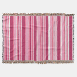 Pink stripes throw blanket