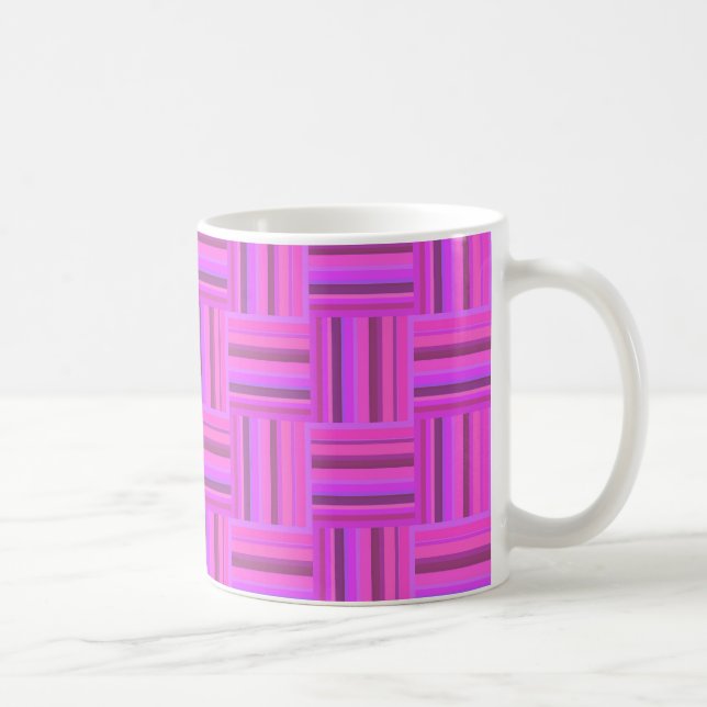 Pink stripes weave pattern coffee mug (Right)