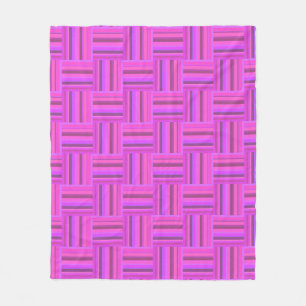Pink stripes weave pattern fleece blanket
