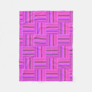 Pink stripes weave pattern fleece blanket