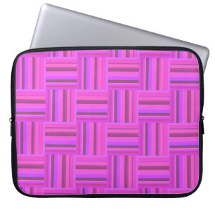 Pink stripes weave pattern laptop sleeve
