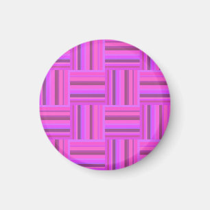 Pink stripes weave pattern magnet