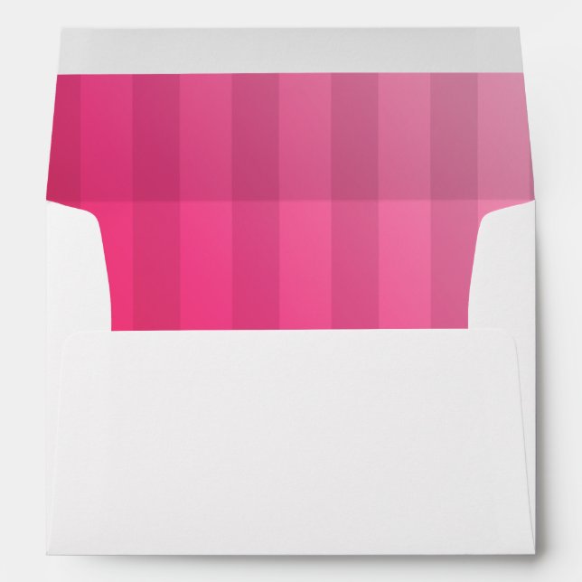 Pink Stripes Wedding Envelope (Back (Bottom))