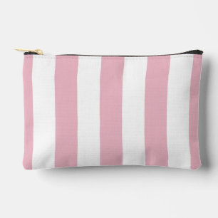 Pink Stripes, White Stripes, Striped Pattern Accessory Pouch