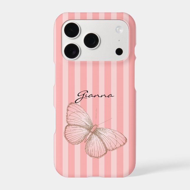 Pink Stripes with Butterfly (Back)