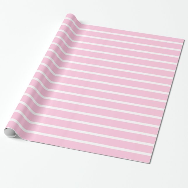 Pink Stripes Wrapping Paper (Unrolled)