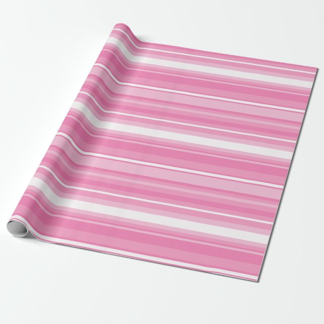 Pink stripes wrapping paper (Unrolled)