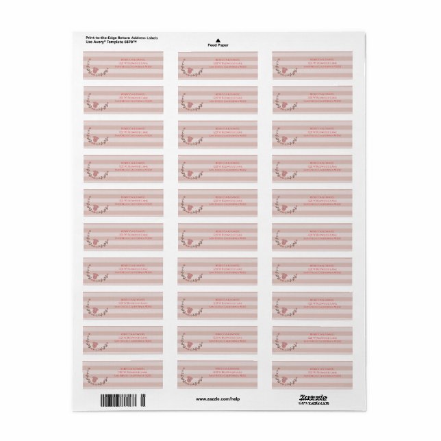 Pink Stripes Wreath Address (Full Sheet)
