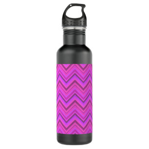 Pink stripes zigzag pattern 710 ml water bottle