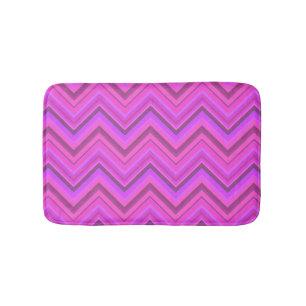 Pink stripes zigzag pattern bath mat