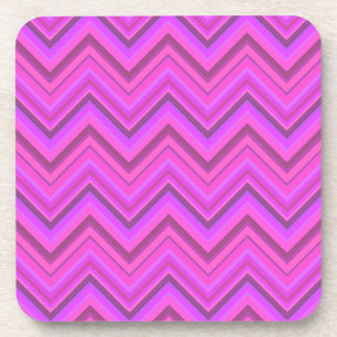 Pink stripes zigzag pattern coaster