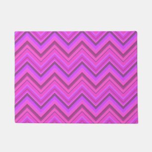 Pink stripes zigzag pattern doormat