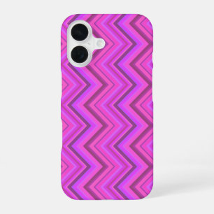 Pink stripes zigzag pattern iPhone 16 case