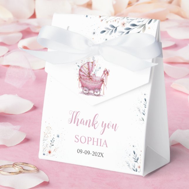Pink Stroller Favour Box (Wedding)