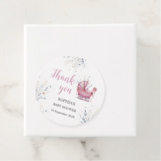 Pink Stroller Favour Tags