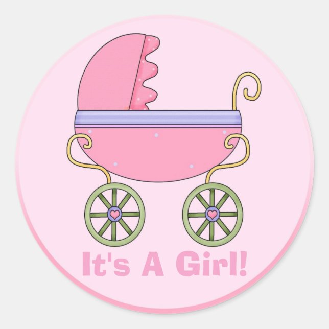 Pink Stroller Stickers (Front)