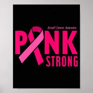 Pink Strong Breast Cancer Awareness T-Shirt154 Poster
