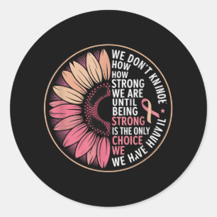 Pink Strong Mindset Breast Cancer Awareness Design Classic Round Sticker