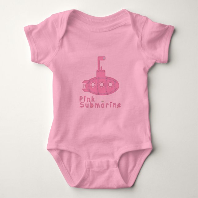 Pink submarine baby bodysuit (Front)