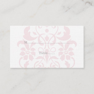 Pink Subtle Damask Wedding Place Cards