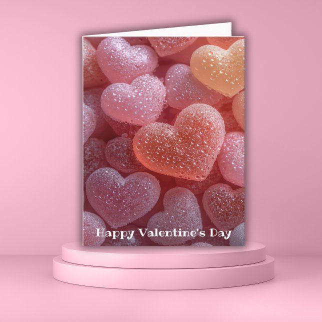 Pink Sugar candy Hearts  Valentine's Greeting Card (Creator Uploaded)