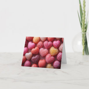Pink Sugar Candy Hearts Valentine's Greeting Holiday Card