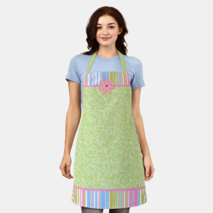 Pink Sugar Cookie Swirls and Stripes Apron