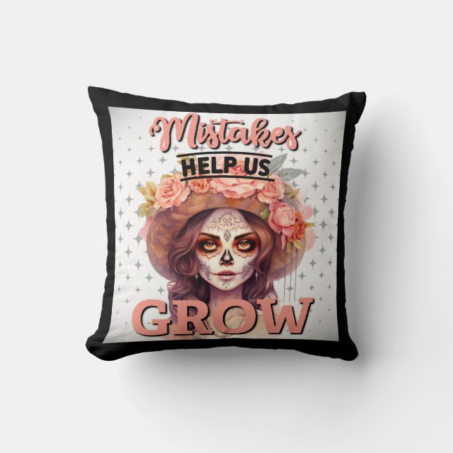 Pink Sugar Skull Delights Throw Pillow (Front)
