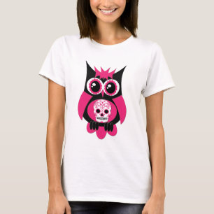 Pink Sugar Skull Owl T-Shirt