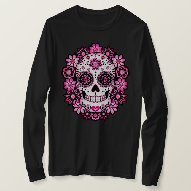 Pink Sugar Skull T-Shirt (Design Front)