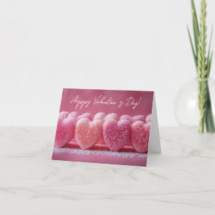 Pink Suger Hearts Valentine's Greeting Holiday Card