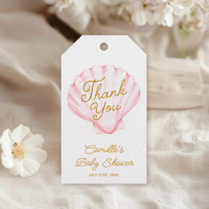 Pink Summer Beach Baby Shower Thank you Gift Tags