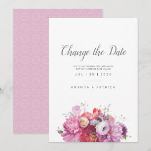 Pink Summer Floral Watercolor Wedding Save The Dat Date