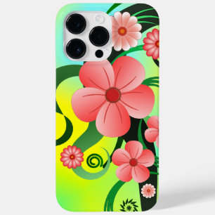 Pink Summer Flowers Tropical Hibiscus Floral Tough Case-Mate iPhone 14 Pro Max Case