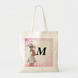 Pink summer girl tote bag
