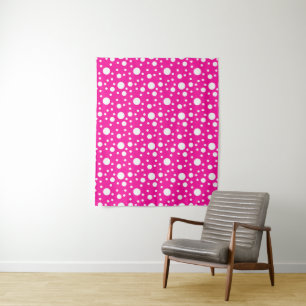 Pink Summer Polka Dots Tapestry