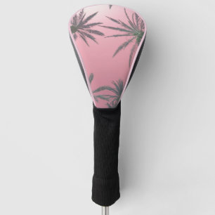 Pink Summer Sky and Palm Trees Golf Head Cover