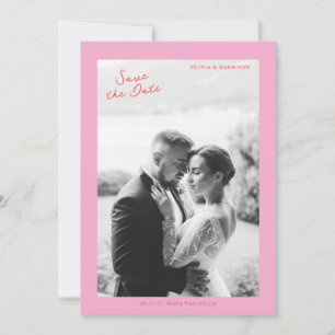 Pink Summer Wedding Save the Date Invitation