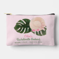 Pink Summertime Tropical Leaves | Bachelorette Bag