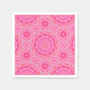 Pink sun and stars baby girl mosaic pattern napkin